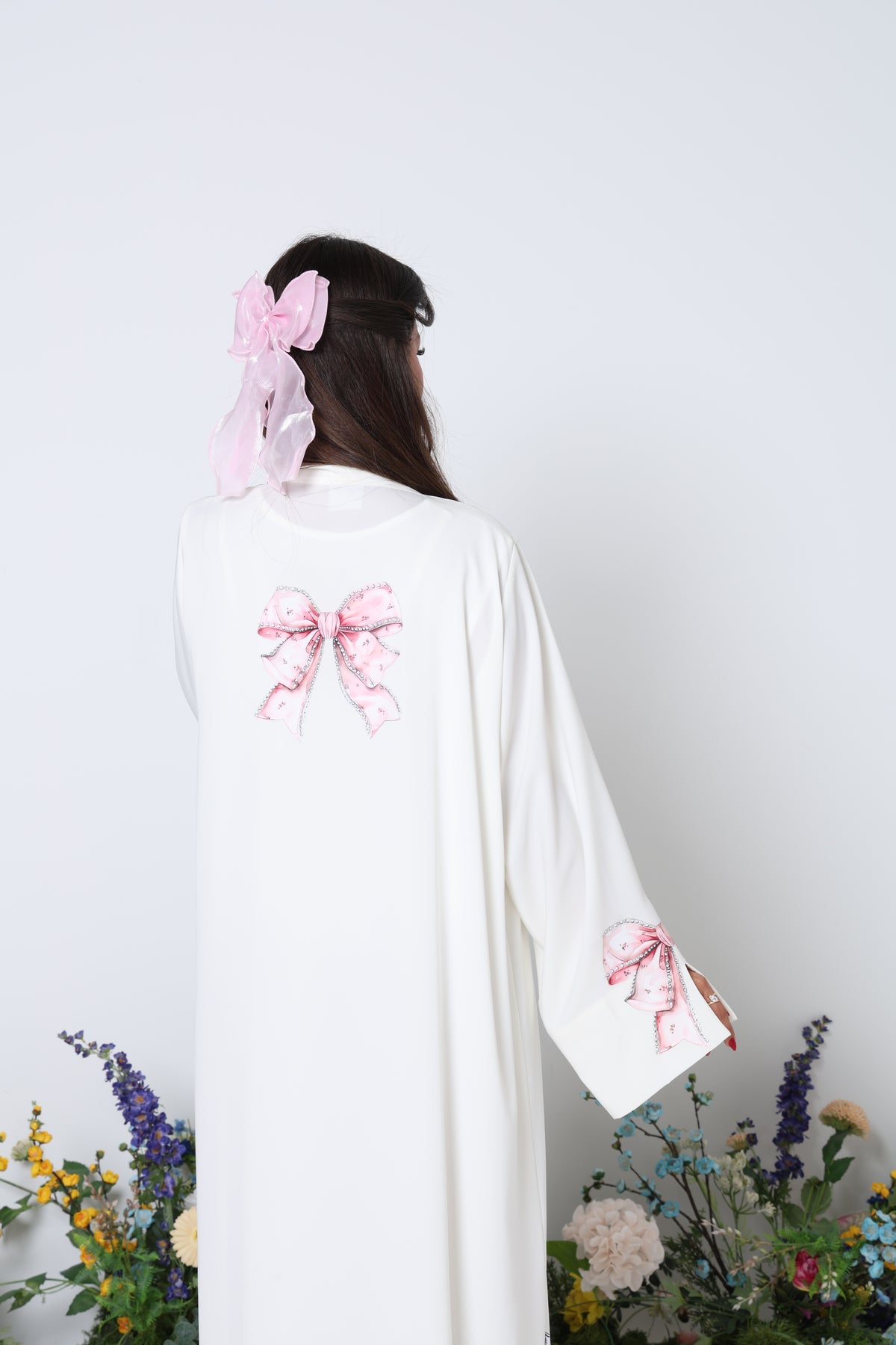 Bella Bow Abaya Set with Inner Dress