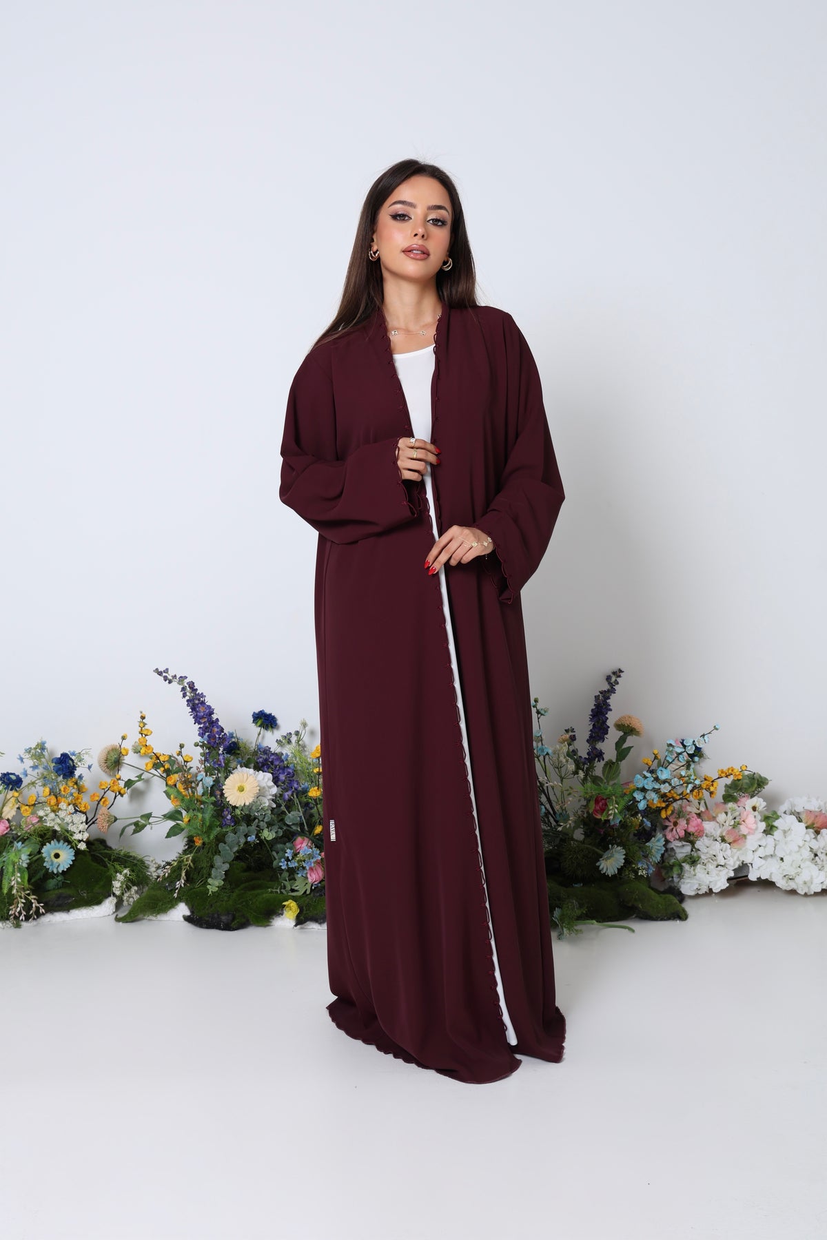 Maroon Magnolia Abaya