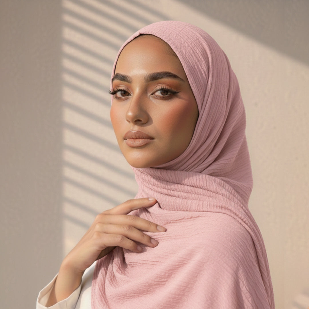 BABY PINK CRINKLE HIJAB