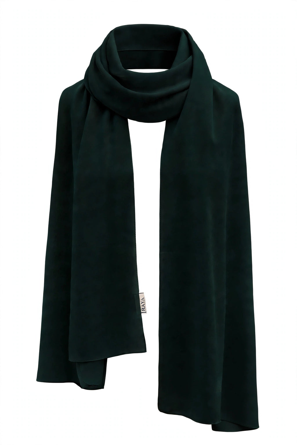 Deep Green Olive Feather lite Hijab with SWAROVSKI®️ crystals