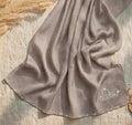 Beige Feather lite Hijab with SWAROVSKI®️ crystals