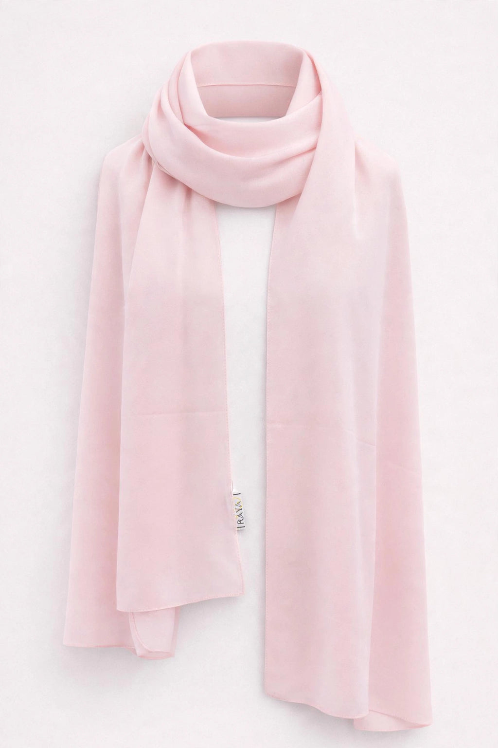 Light Baby Pink Feather lite Hijab with SWAROVSKI®️ crystals