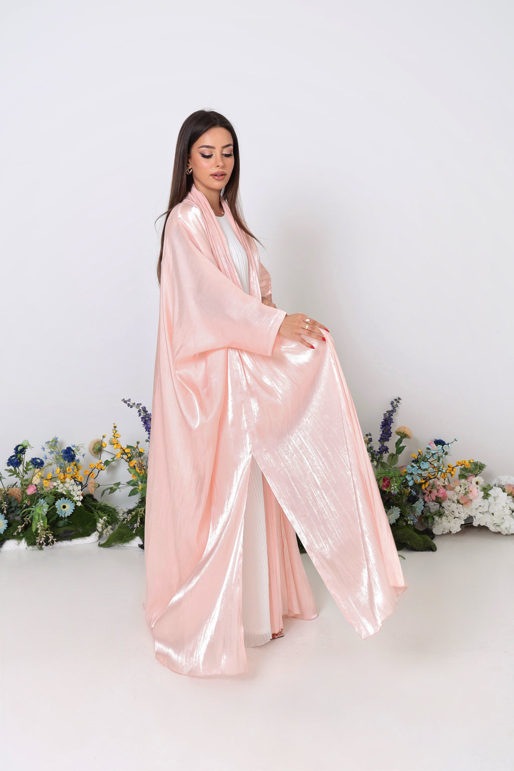 Dahlia Muse Abaya Set with Pleated Chiffon Inner Dress