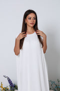 White Pleated Chiffon Inner Dress