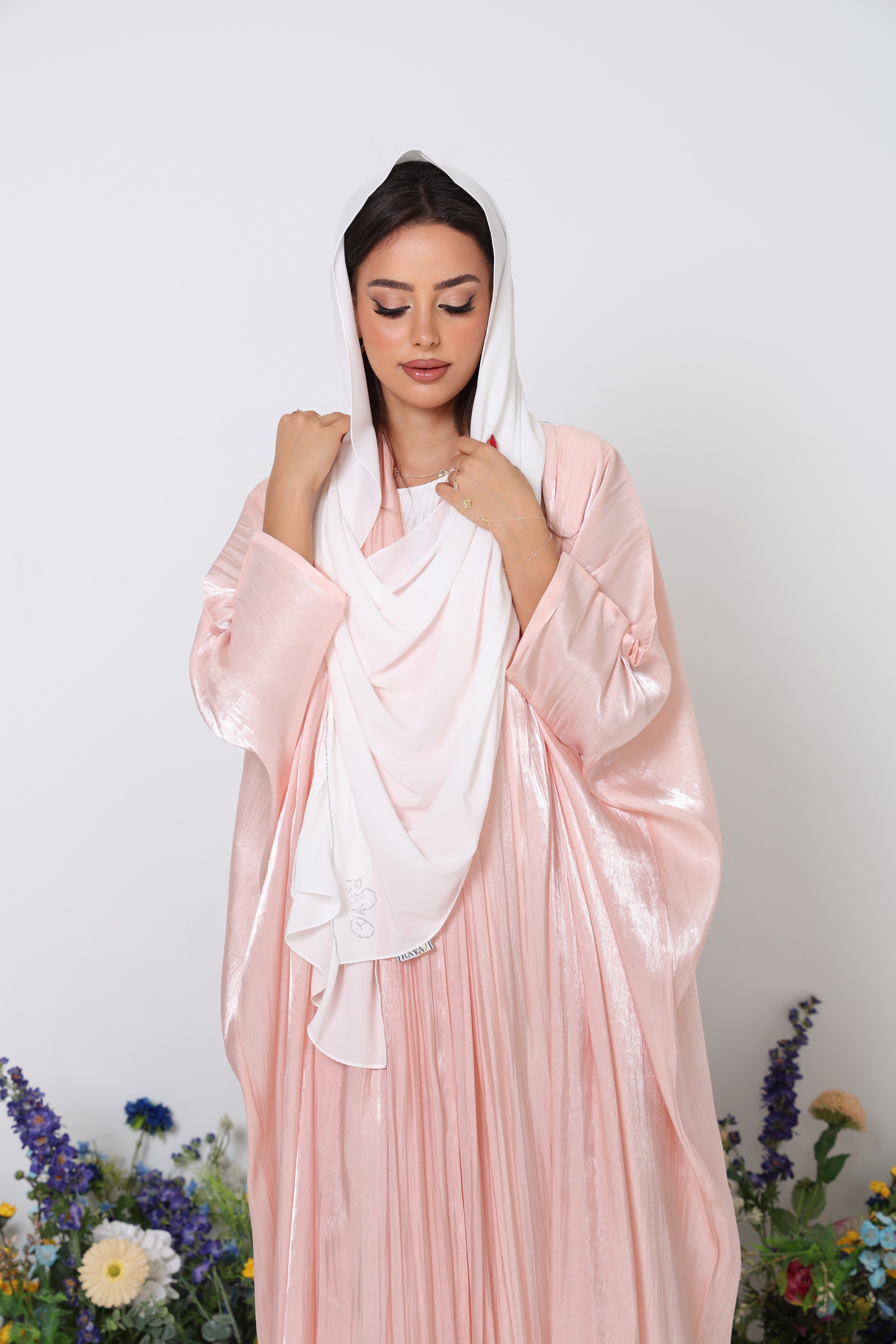 Dahlia Muse Abaya Set with Pleated Chiffon Inner Dress