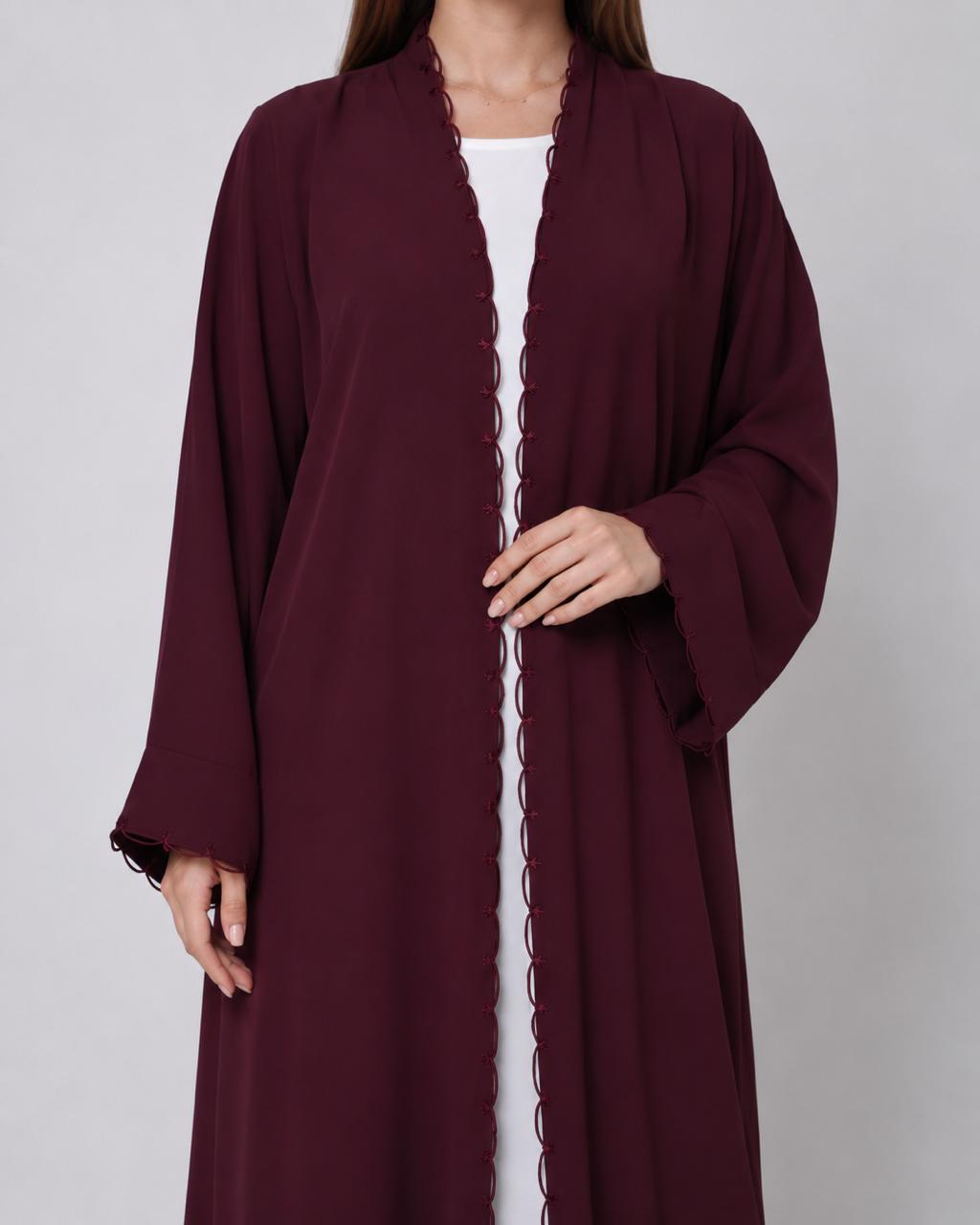 Maroon Magnolia Abaya
