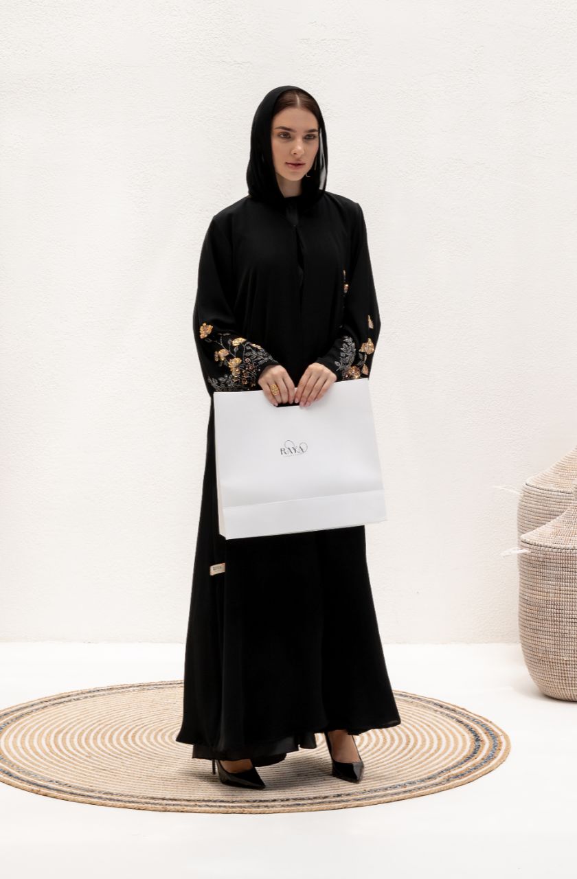 Rose Noir Abaya - Rayaluxurypret