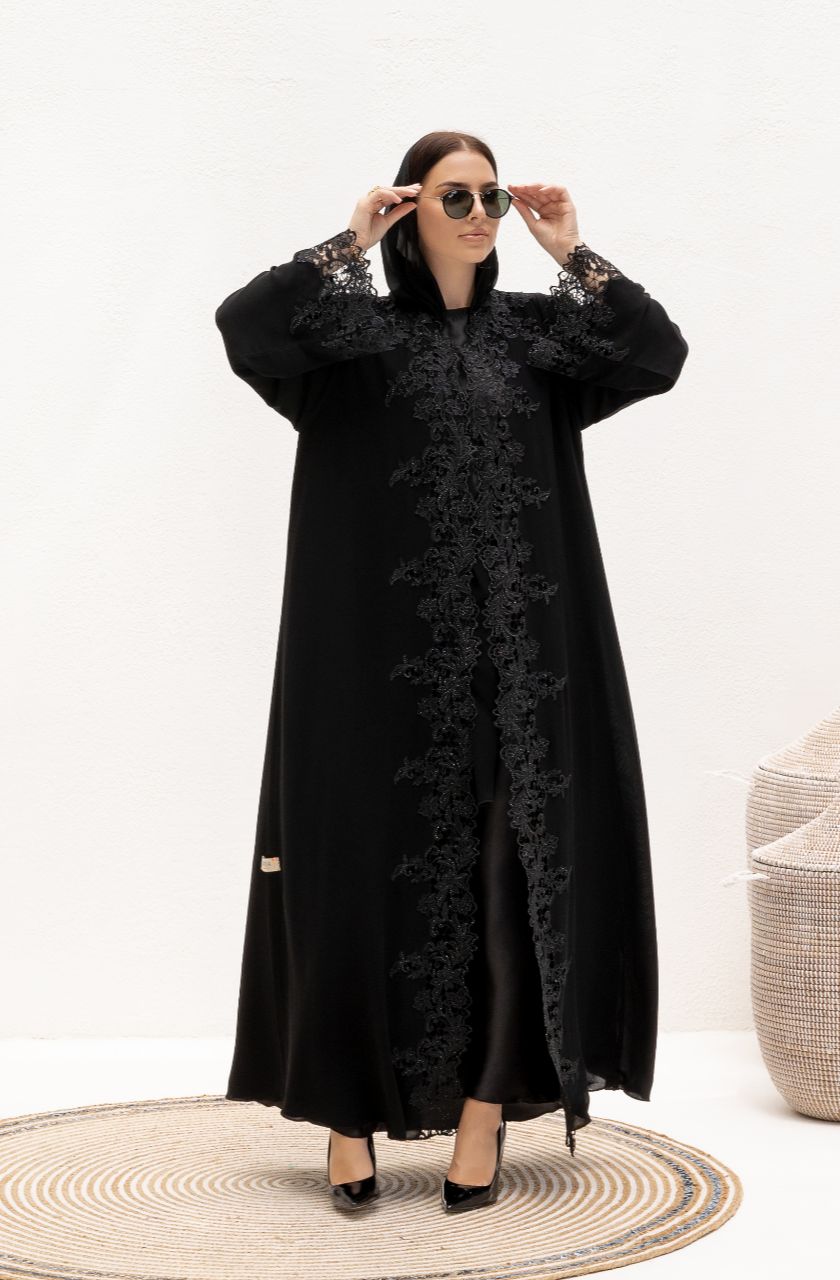 Chiffon Lace Abaya - Rayaluxurypret