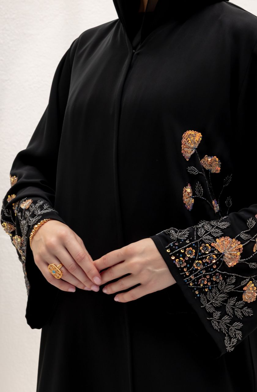 Rose Noir Abaya - Rayaluxurypret