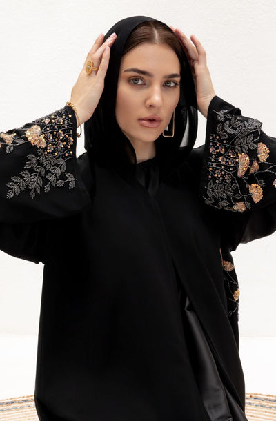 Rose Noir Abaya - Rayaluxurypret
