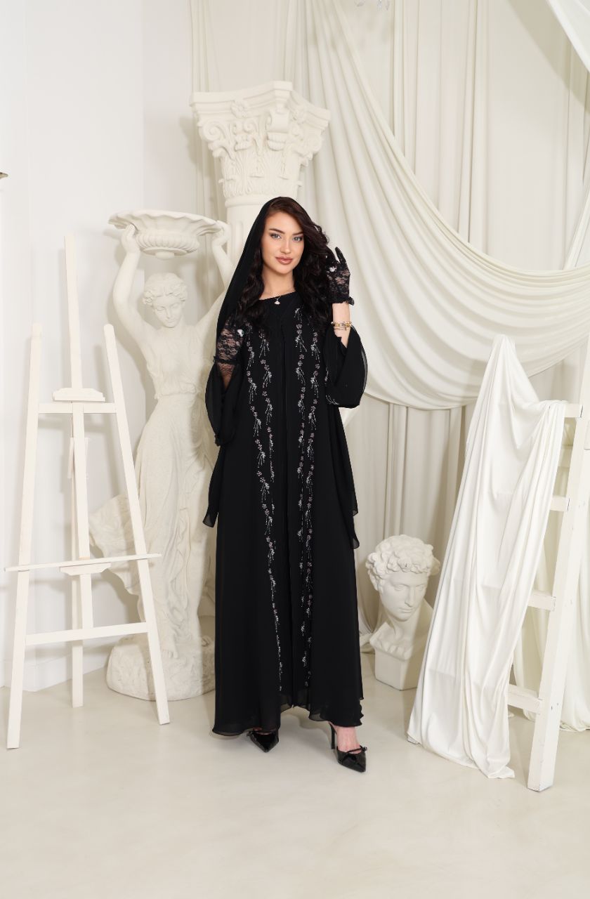 Rose de Sapphire Abaya - RAYA LUXURY PRET