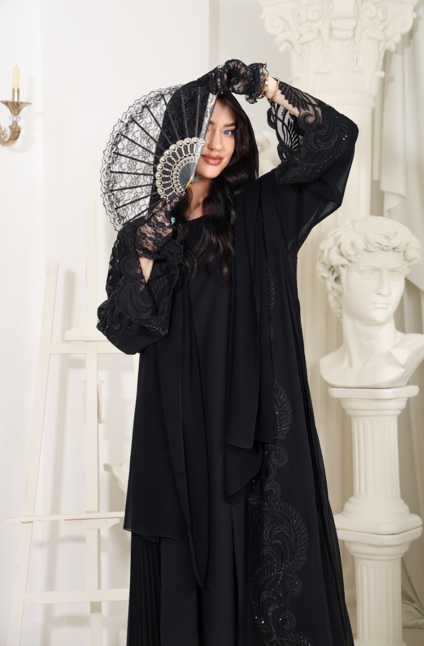 Tourbillon Noir Abaya - Rayaluxurypret