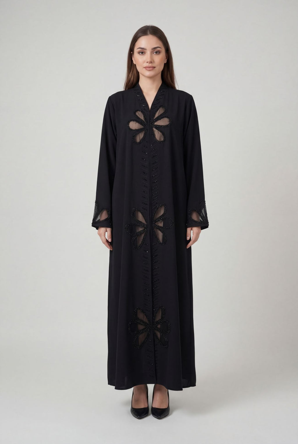 Noir Petal Abaya
