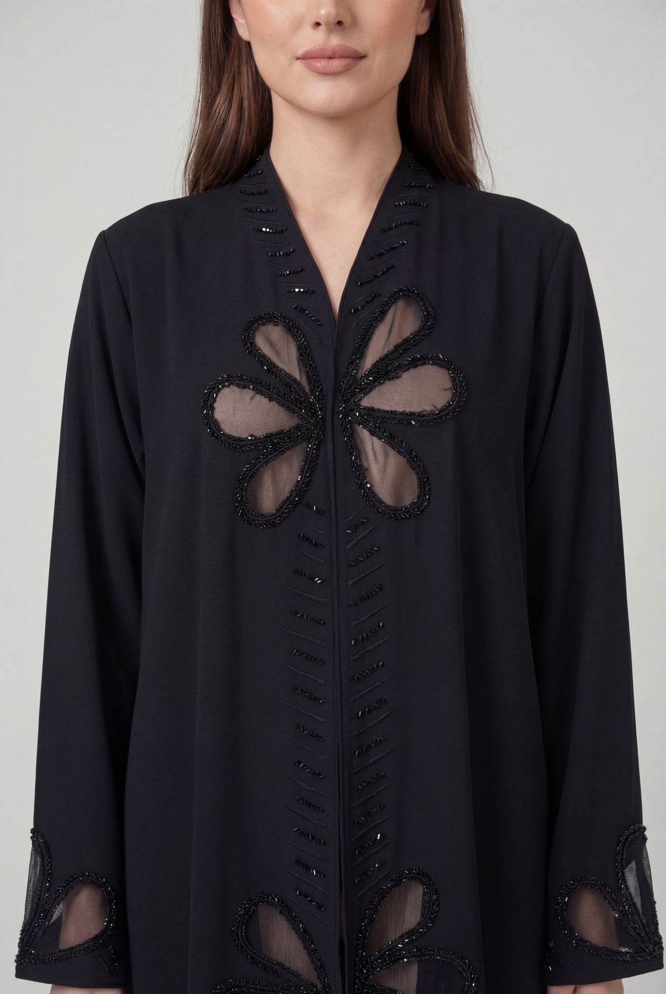 Noir Petal Abaya