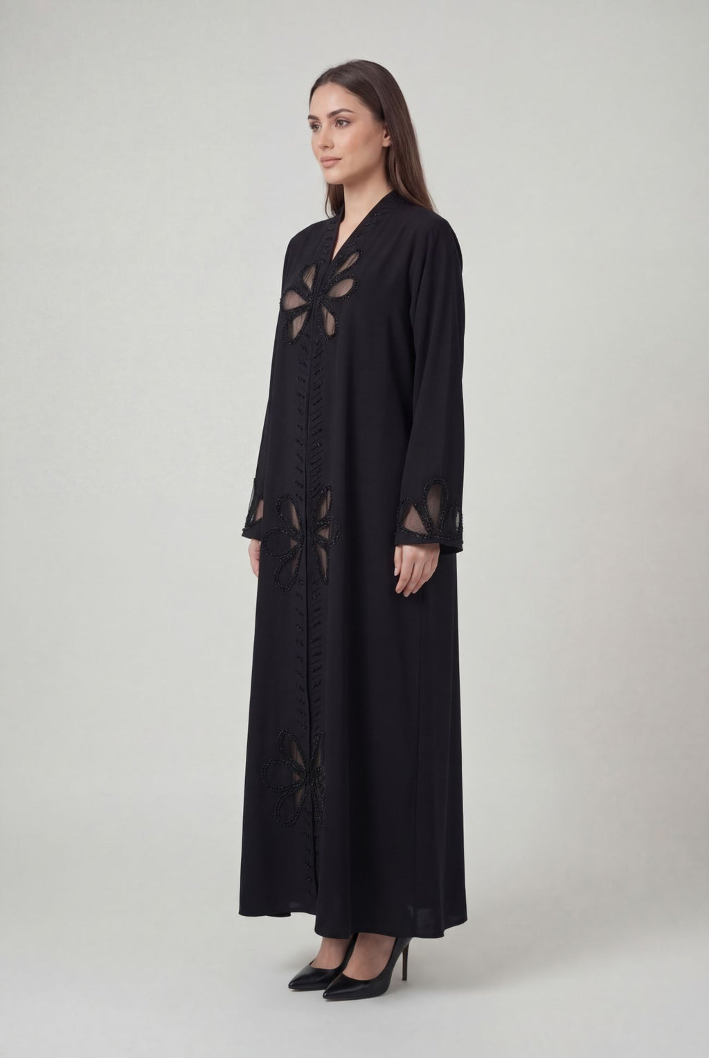 Noir Petal Abaya