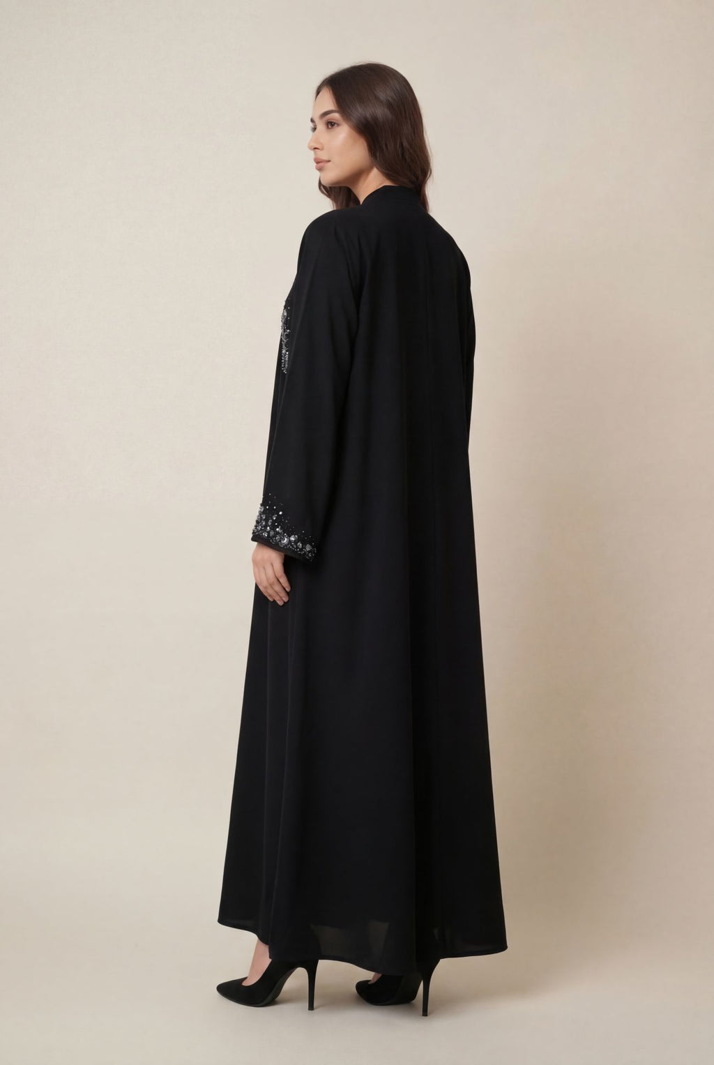 Noir Ocean Bloom Abaya