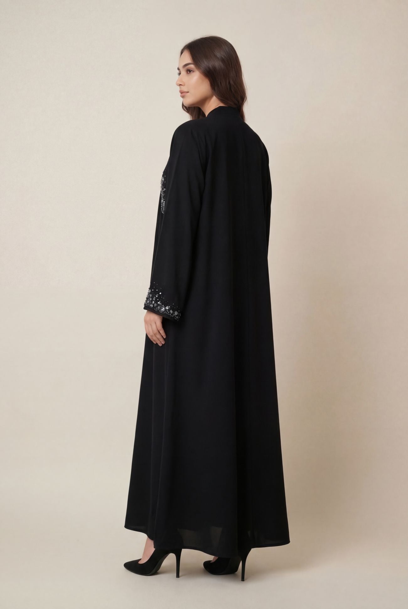 Noir Ocean Bloom Abaya