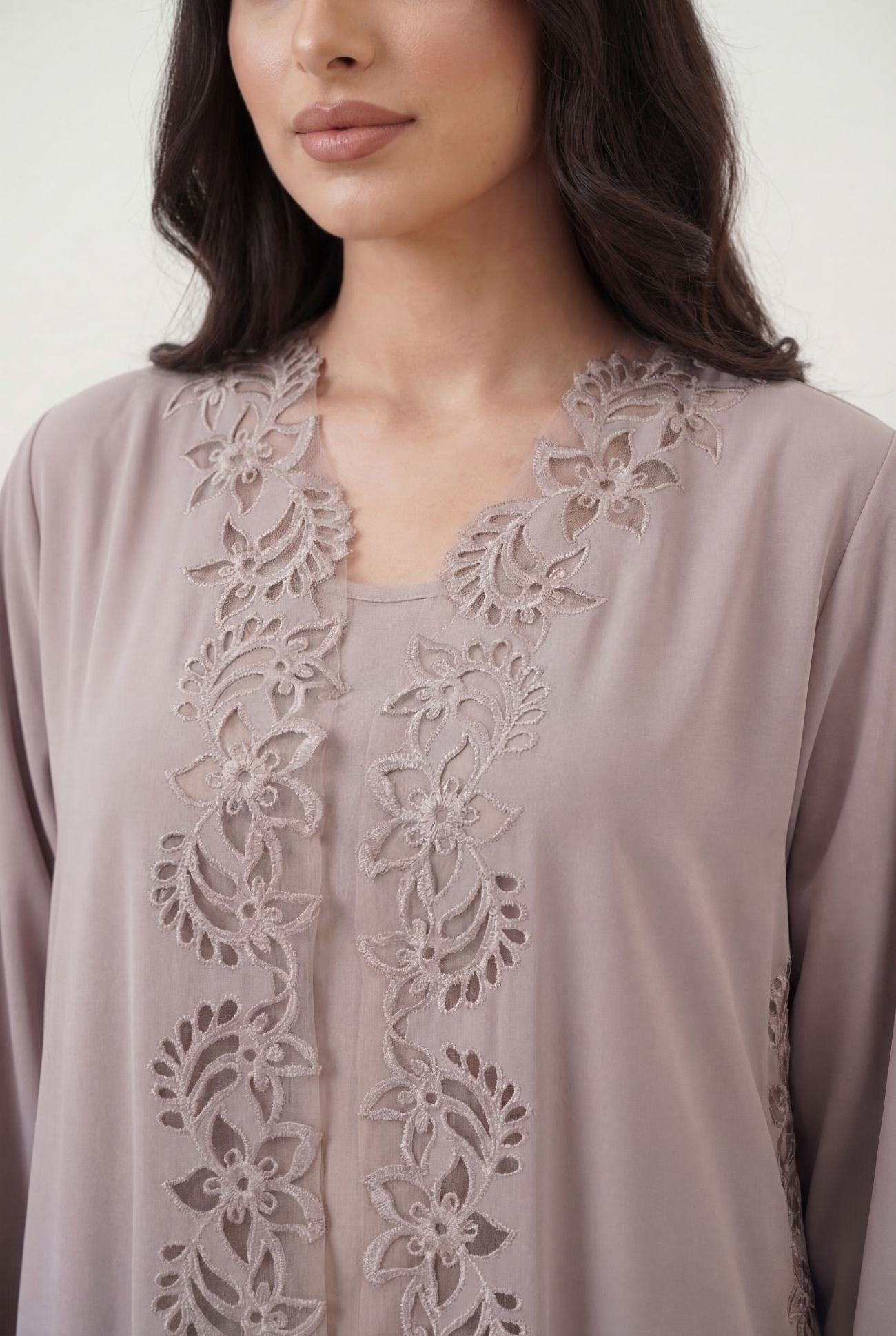 Moonlit Floral Cut Abaya