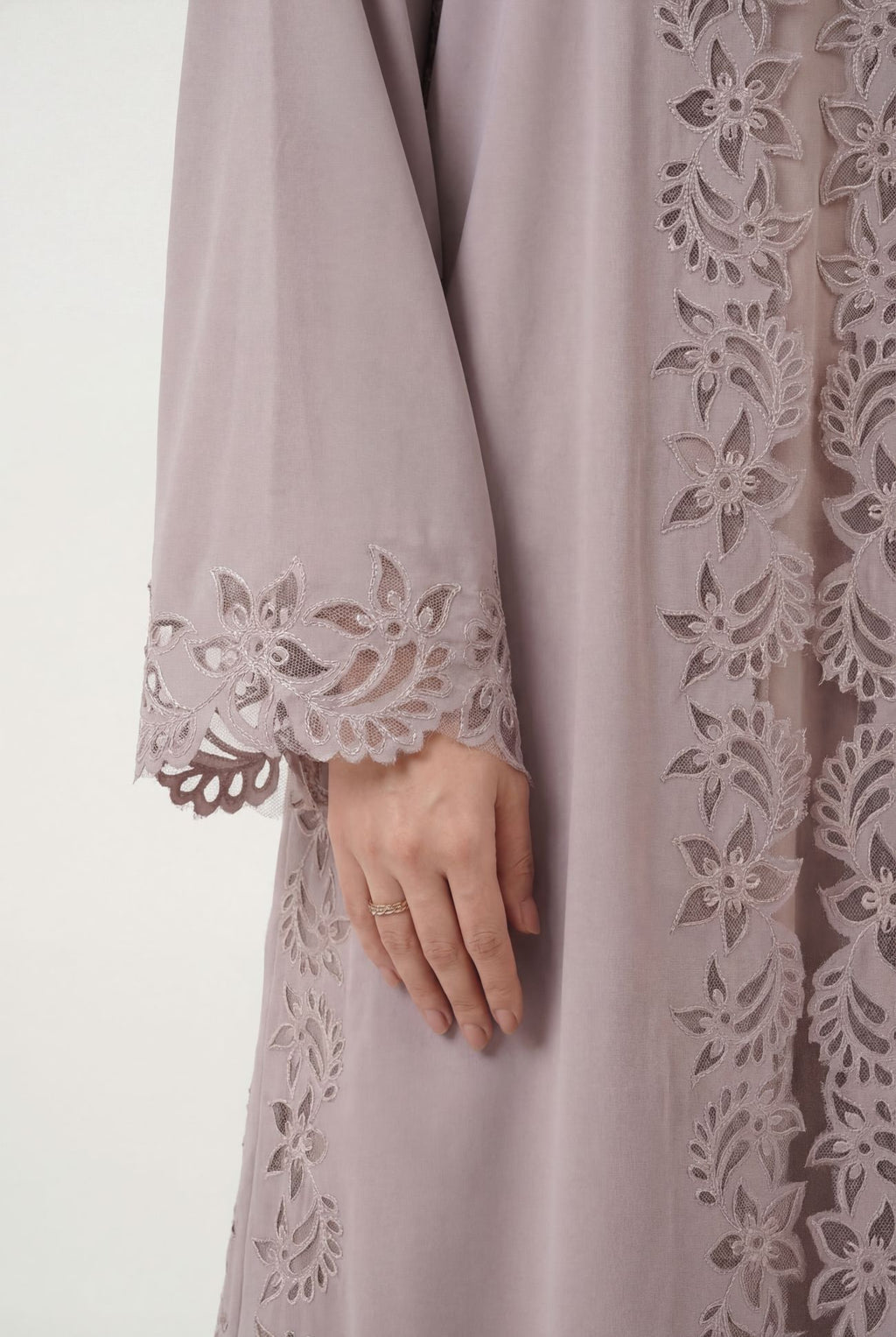 Moonlit Floral Cut Abaya