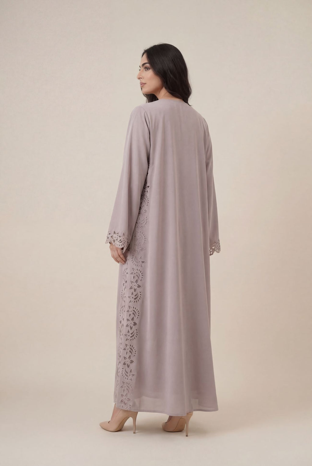 Moonlit Floral Cut Abaya