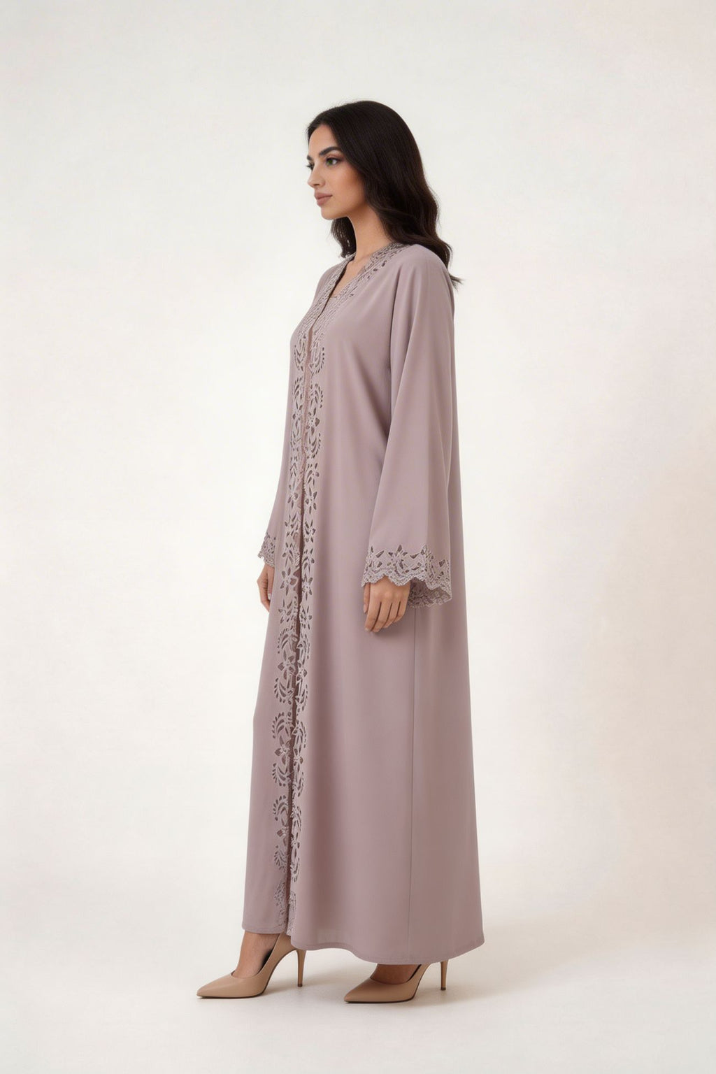 Moonlit Floral Cut Abaya