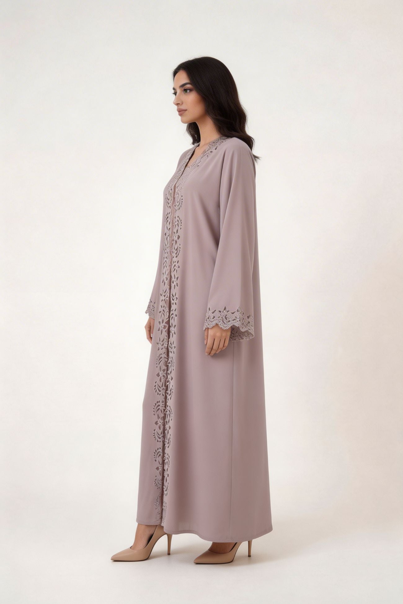 Moonlit Floral Cut Abaya