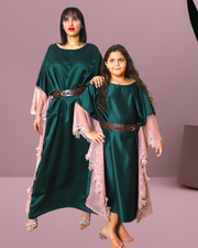 EMERALD GREEN KAFTAN (MOTHER / DAUGHTER DUO)