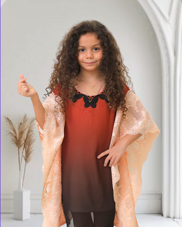 PEACH SUNSET KAFTAN  For Kids