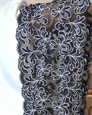 BLACK AND WHITE FLOWERY KIDS KAFTAN