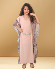 NUDE AND BLUE LACEY KIDS KAFTAN