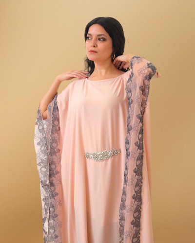 NUDE AND BLUE LACEY KAFTAN