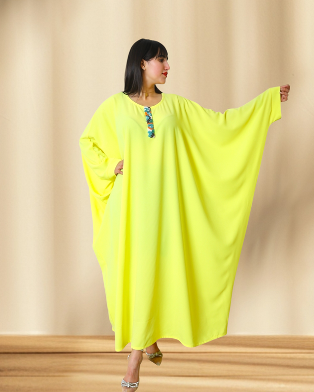 YELLOW FEVER ABAYA STYLE DRESS