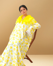 LEMONY YELLOW CAPE COLLAR JALABIYA