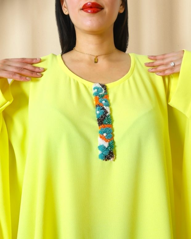 YELLOW FEVER ABAYA STYLE DRESS