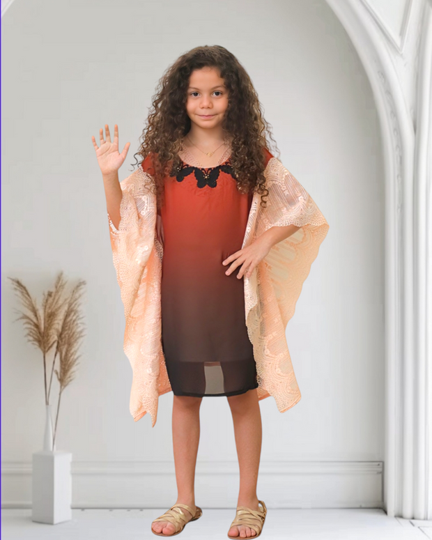 PEACH SUNSET KAFTAN  For Kids