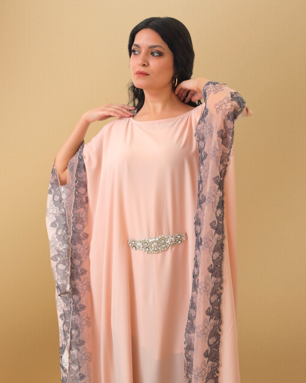 NUDE AND BLUE LACEY KAFTAN