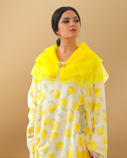 LEMONY YELLOW CAPE COLLAR JALABIYA