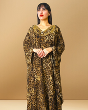 DUBAI BLING LEOPARD KAFTAN