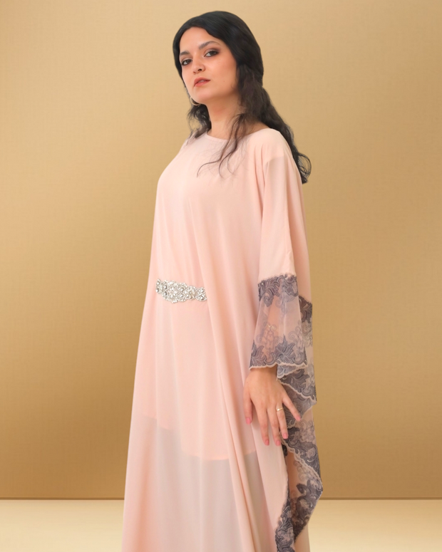 NUDE AND BLUE LACEY KAFTAN