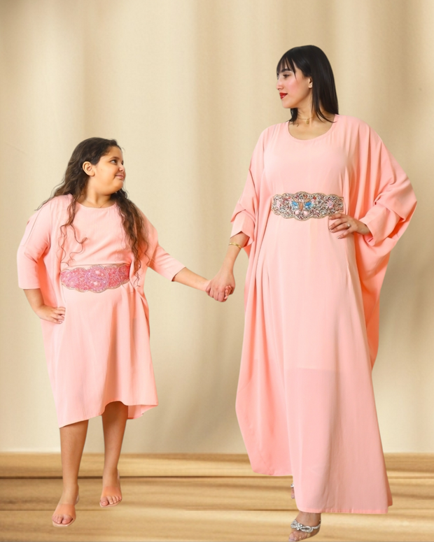 BUBBLEGUM PINK BELT DRESS (MOTHER DAUGHTER DUO)