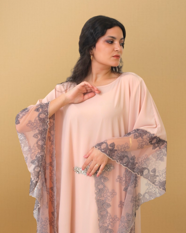 NUDE AND BLUE LACEY KAFTAN