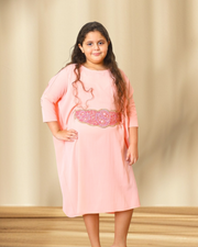 BUBBLEGUM PINK BELT KIDS DRESS