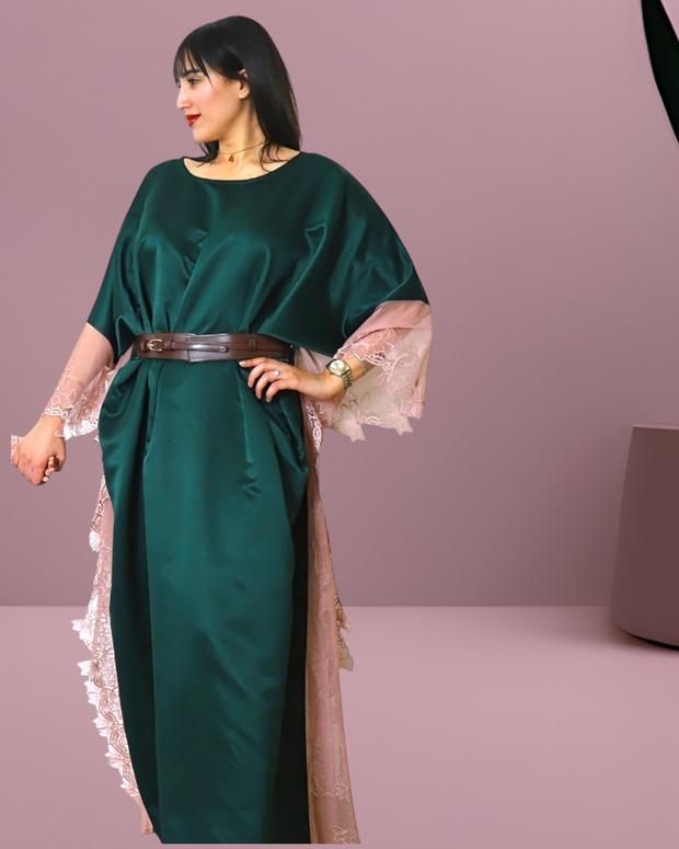 EMERALD GREEN KAFTAN (MOTHER / DAUGHTER DUO)