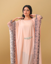 NUDE AND BLUE LACEY KAFTAN