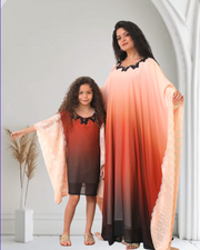 PEACH SUNSET KAFTAN  (MOTHER / DAUGHTER DUO )